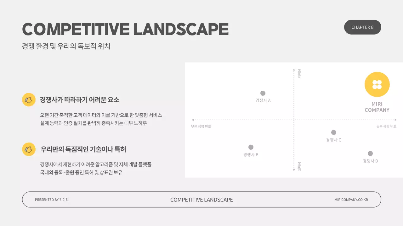 회색 미니멀 IR 덱 템플릿