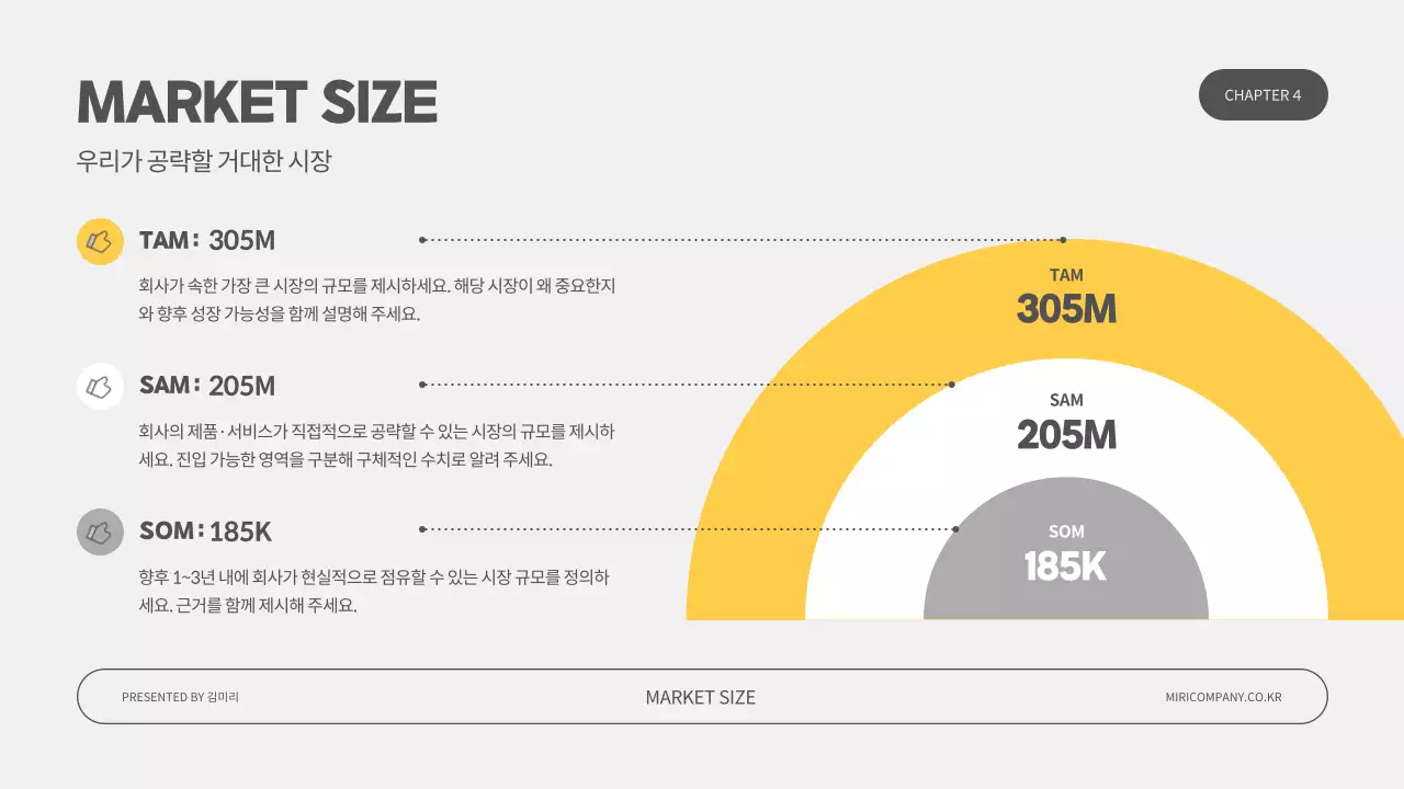 회색 미니멀 IR 덱 템플릿