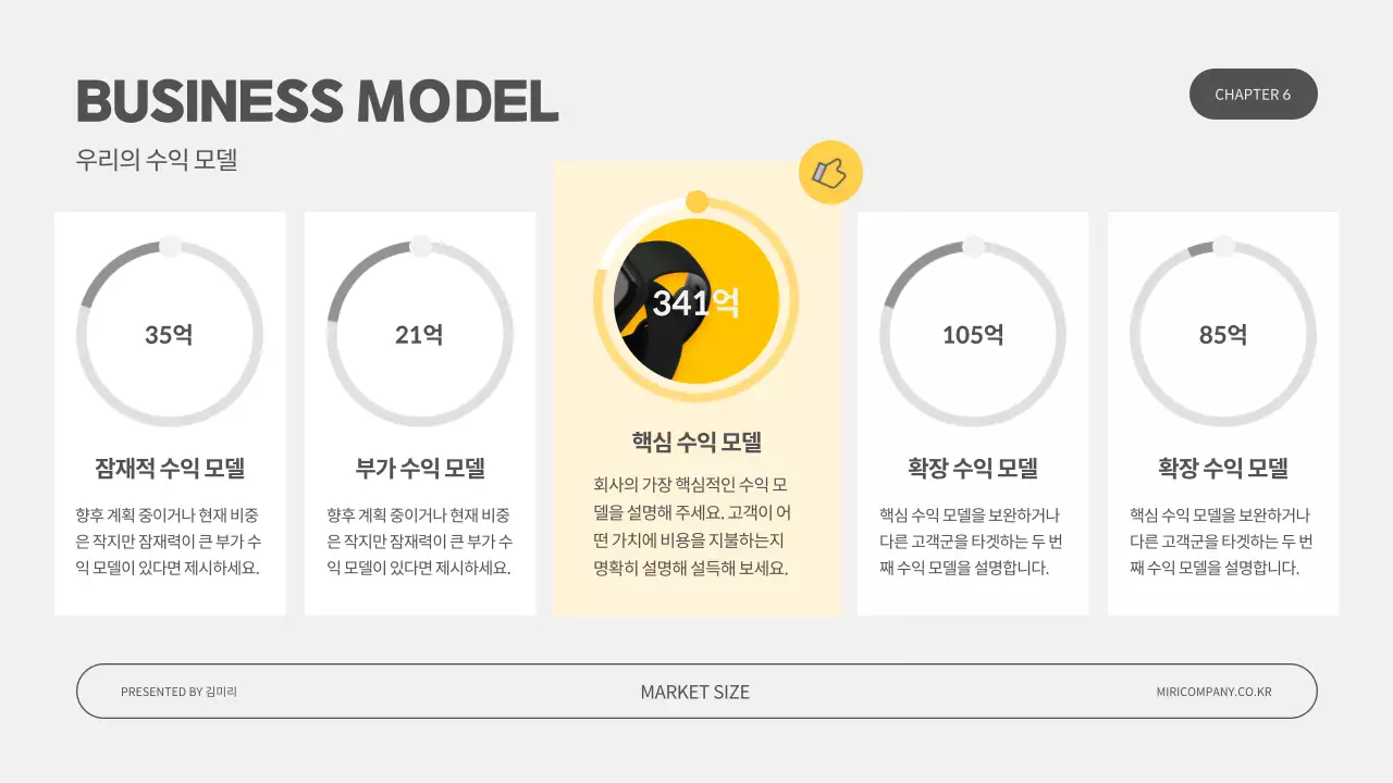 회색 미니멀 IR 덱 템플릿