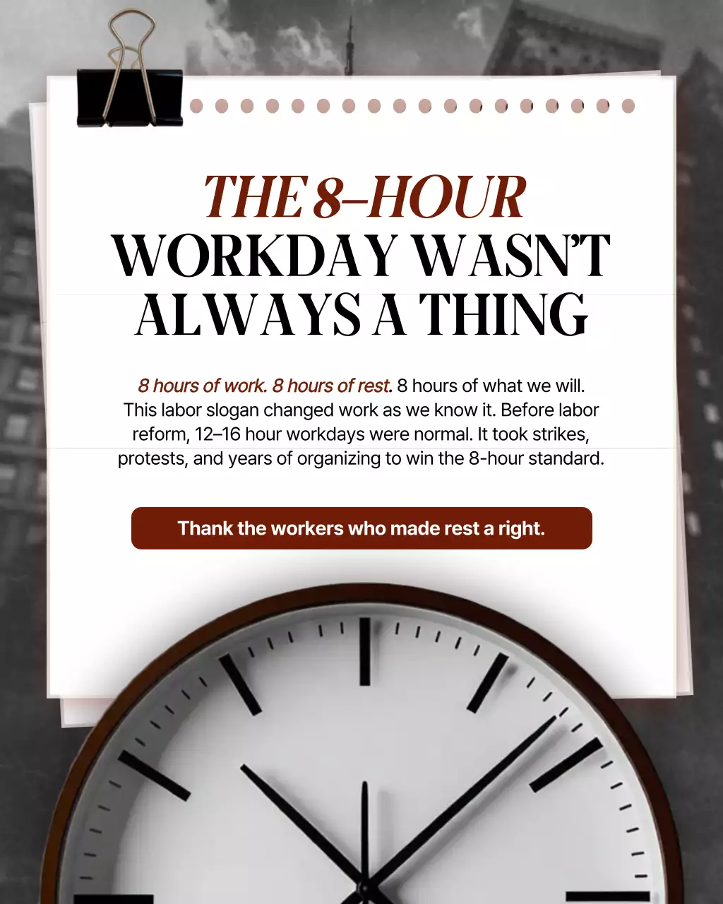 Black Vintage Labor History Announcement Instagram Post