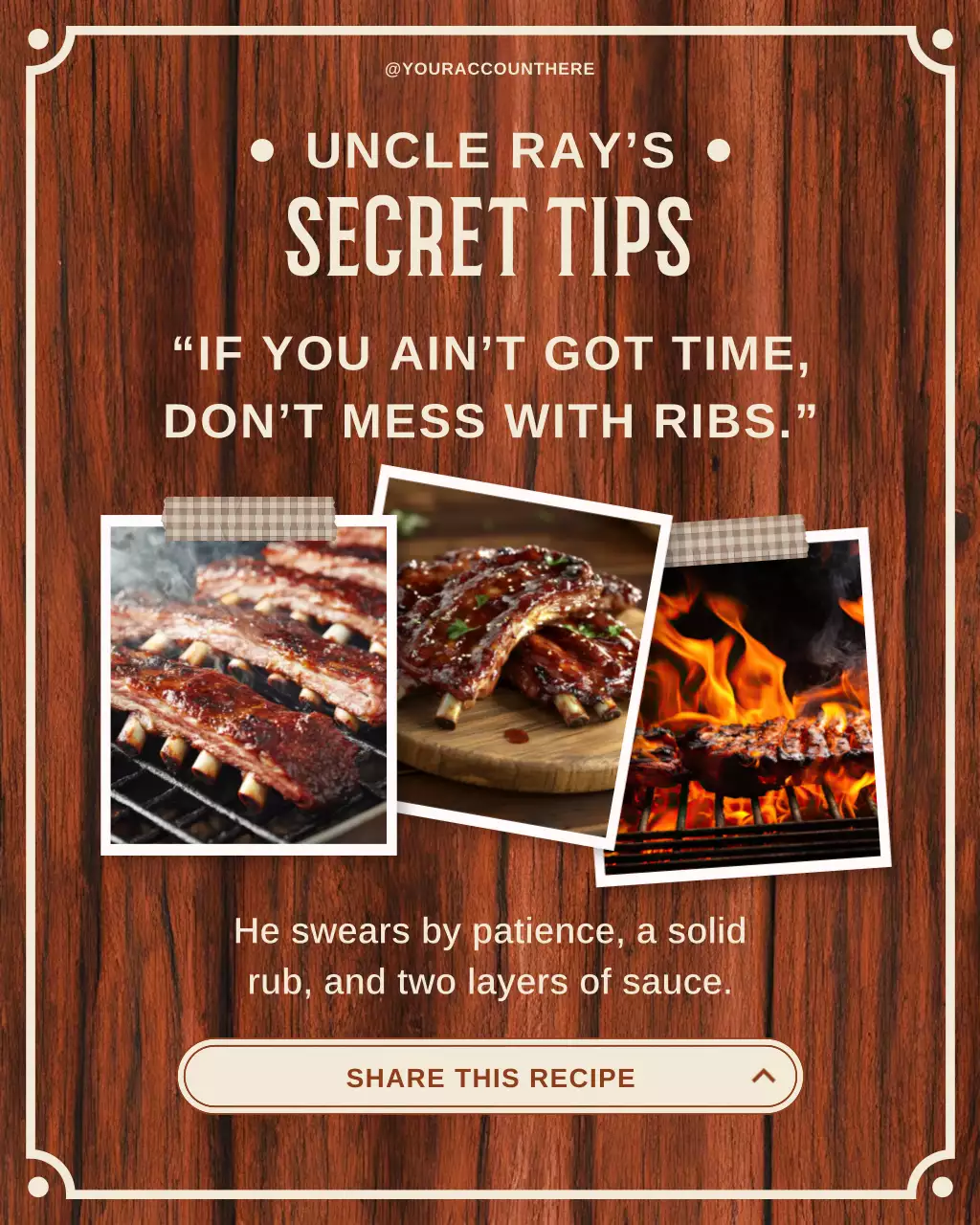 Meat and Grill BBQ Family Recipe for Instagram Post