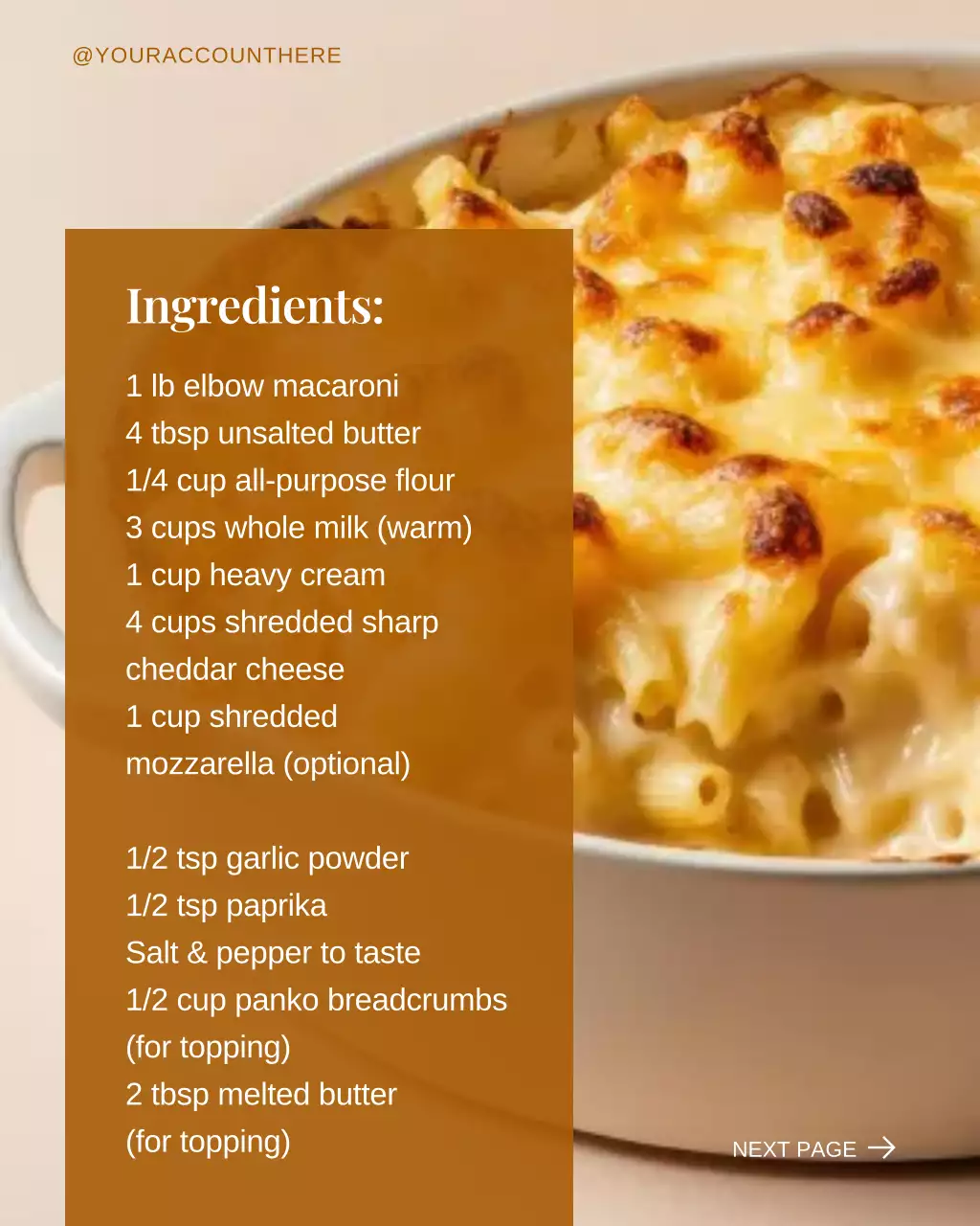 Classic Home Cooking Family Recipe for Instagram Post