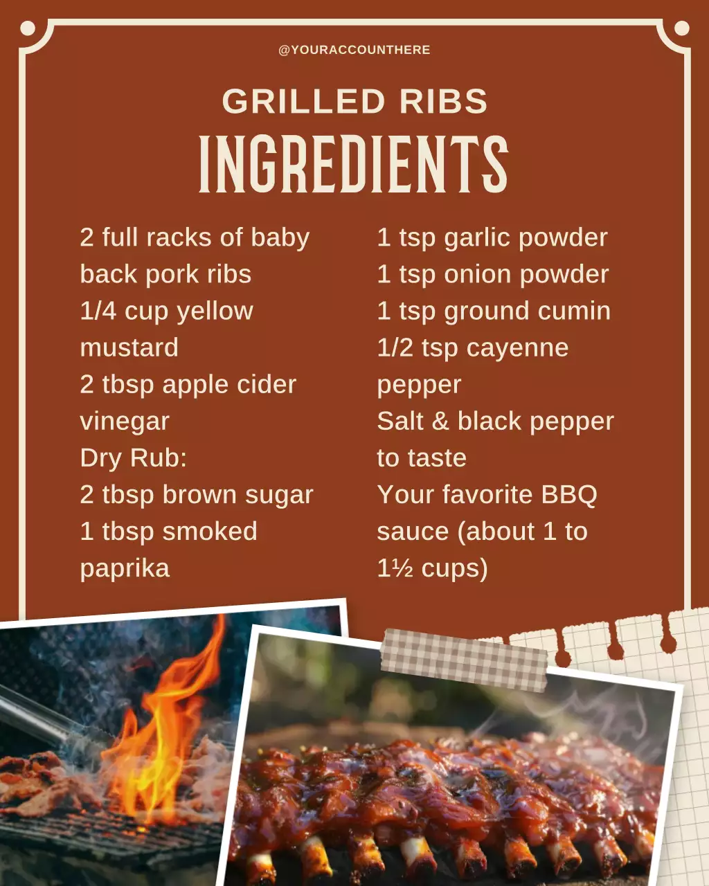 Meat and Grill BBQ Family Recipe for Instagram Post