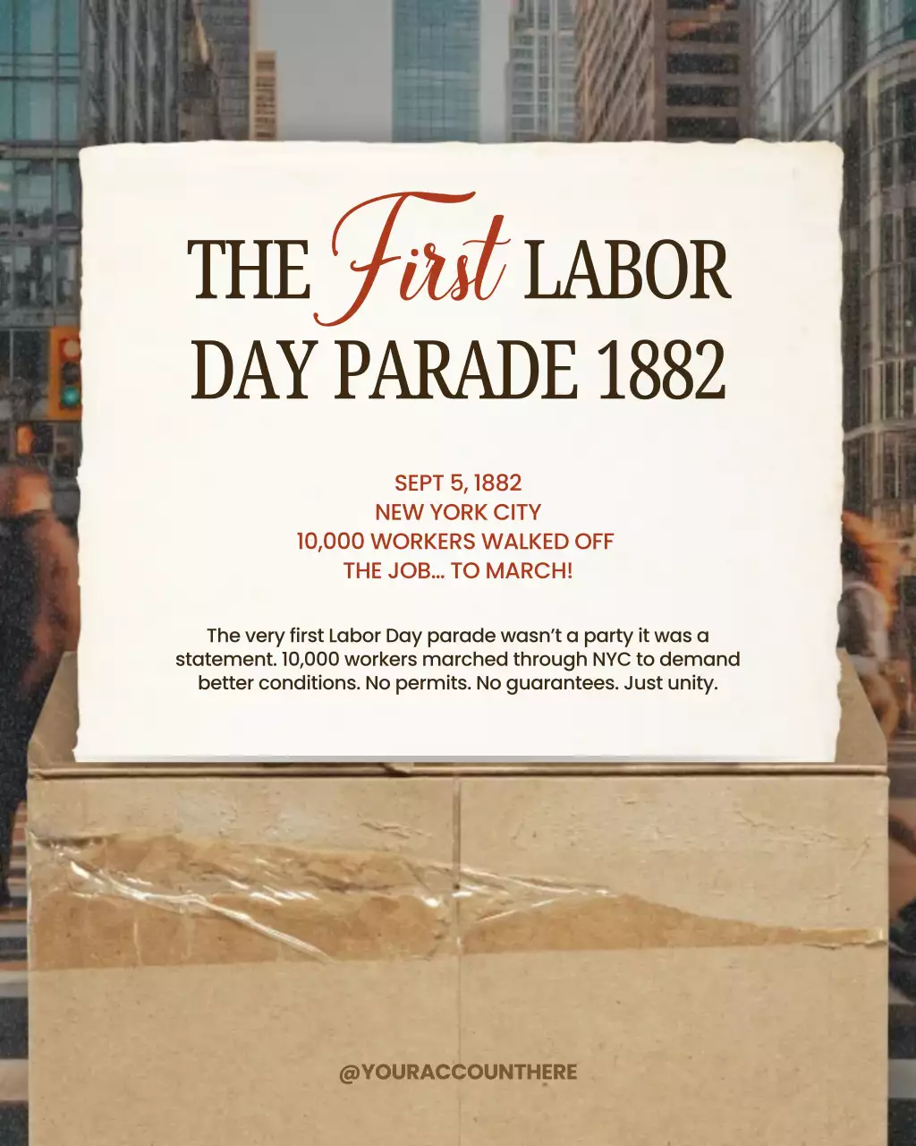 Beige Vintage Labor Announcement Instagram Post