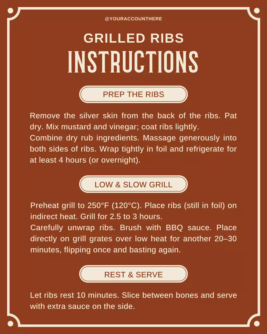 Meat and Grill BBQ Family Recipe for Instagram Post