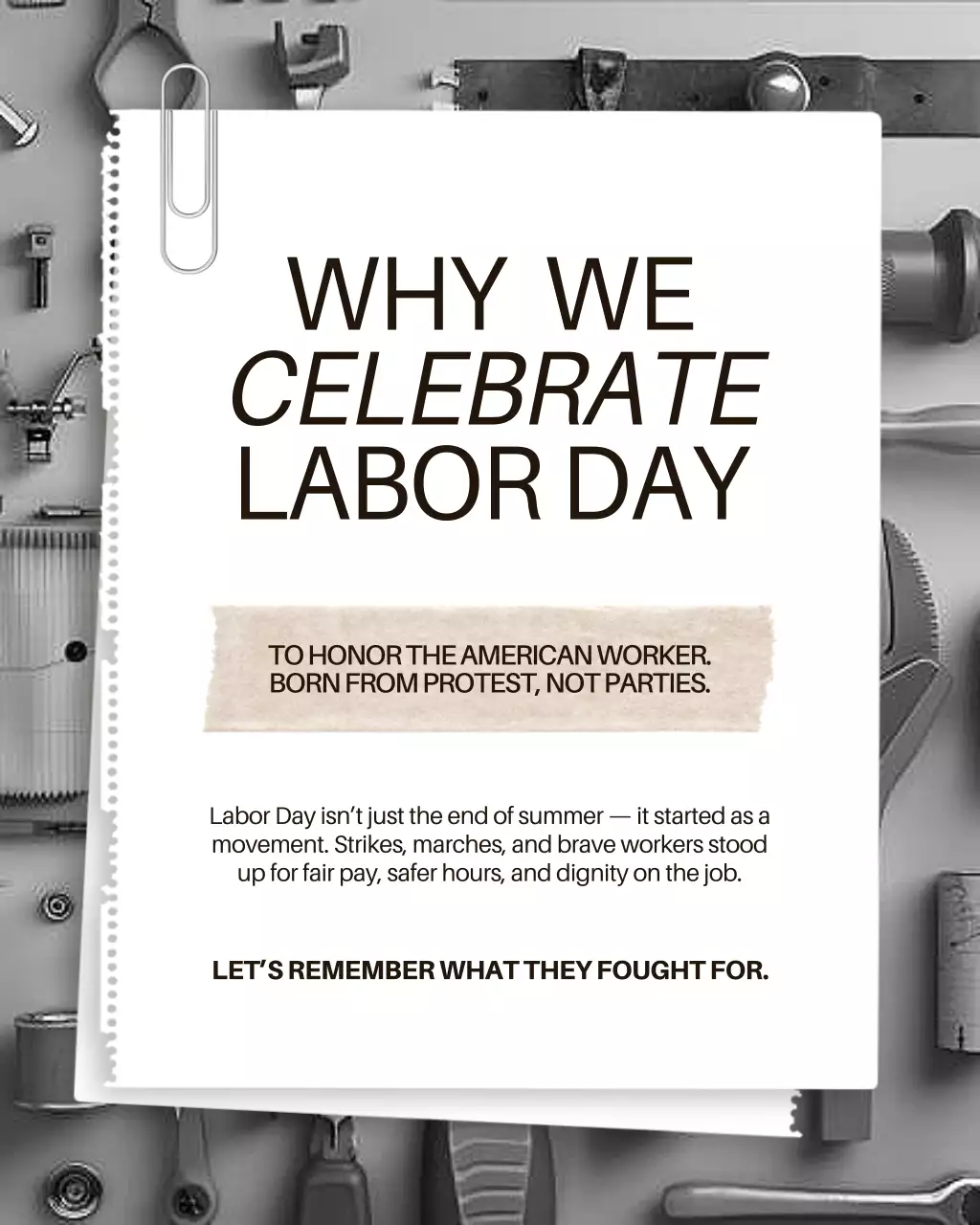 Grey Minimal Labor Information Instagram Post