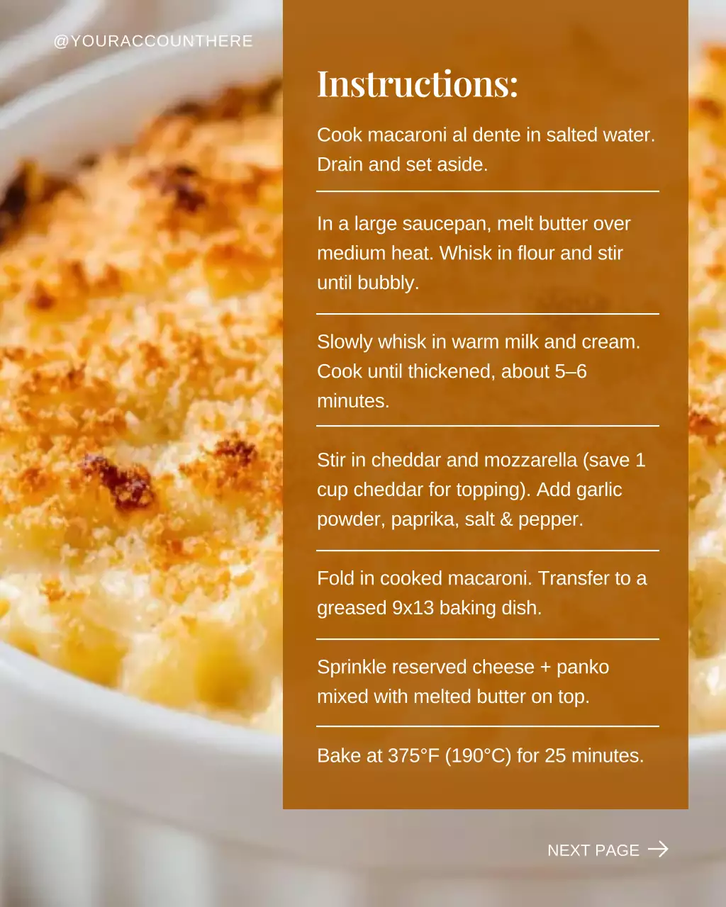 Classic Home Cooking Family Recipe for Instagram Post