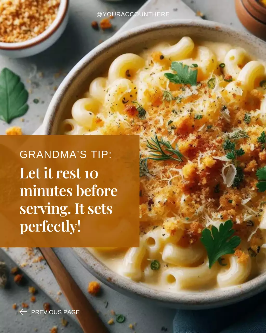 Classic Home Cooking Family Recipe for Instagram Post