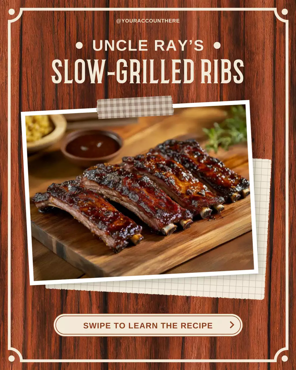 Meat and Grill BBQ Family Recipe for Instagram Post