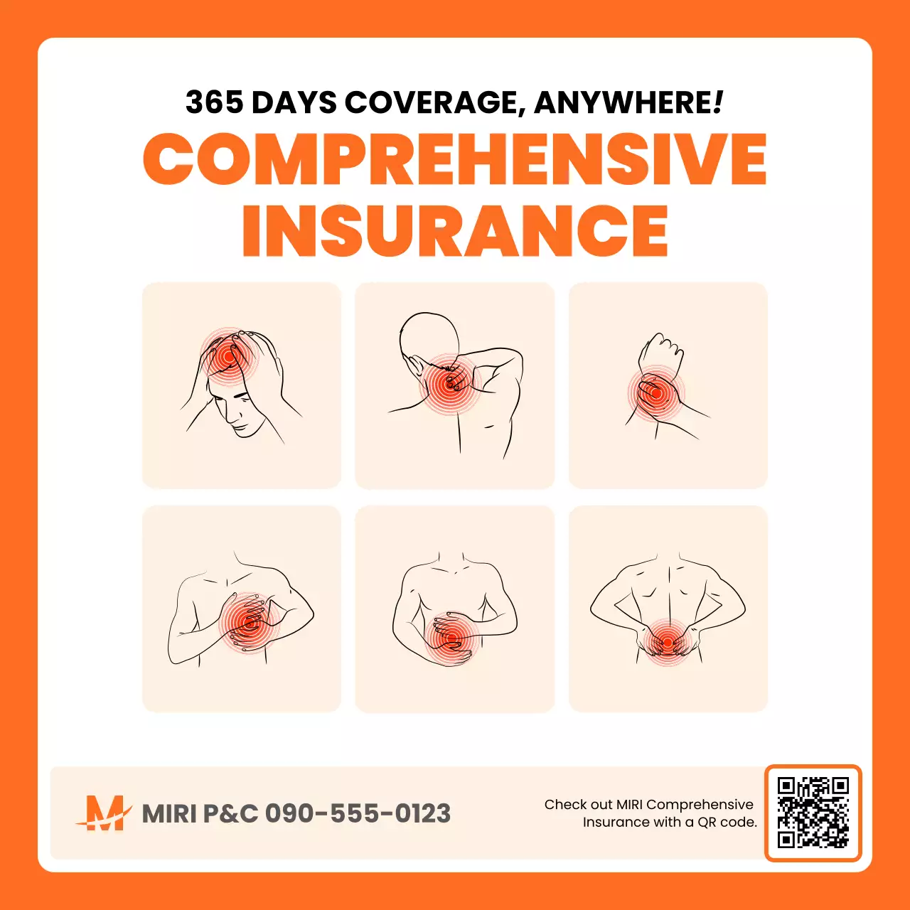 anúncio de seguro moderno laranja