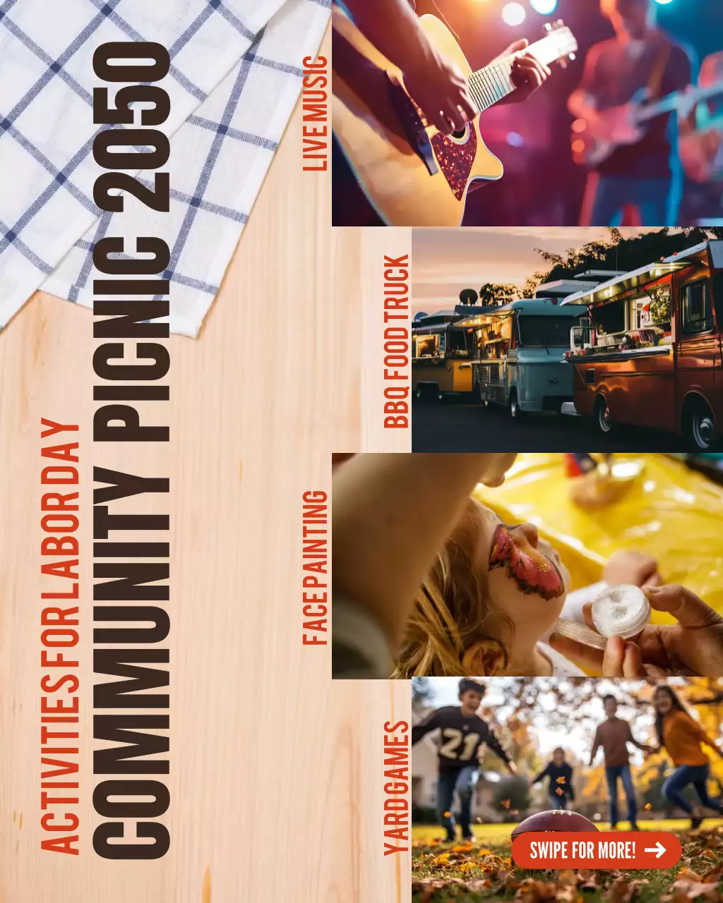 Labor Day Community Picnic Activities Instagram Post
