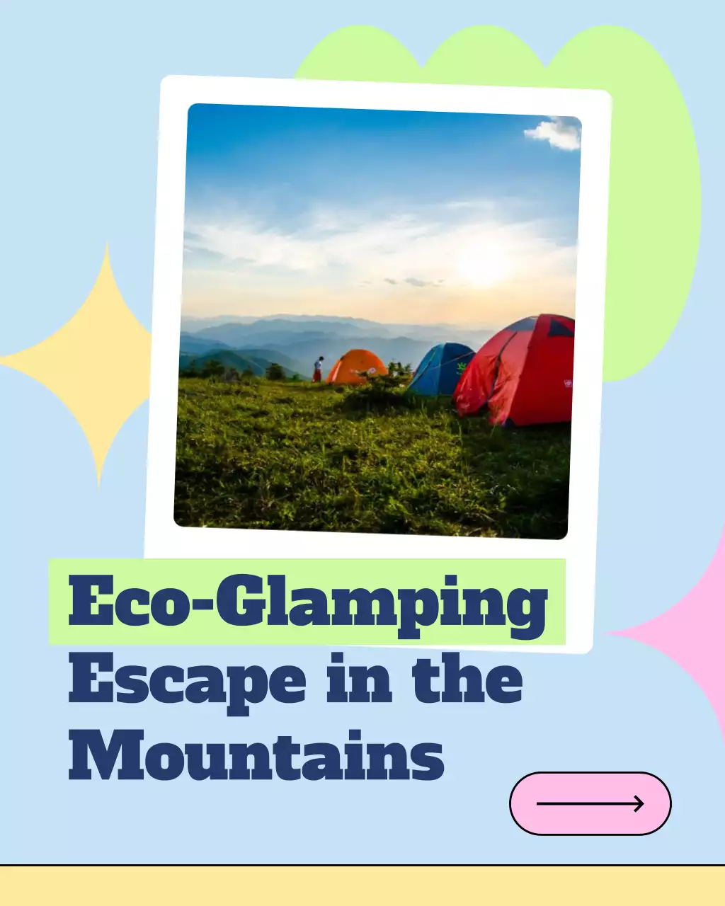 Green Yellow and Pink Labor Day Travel Activities Social Media Template