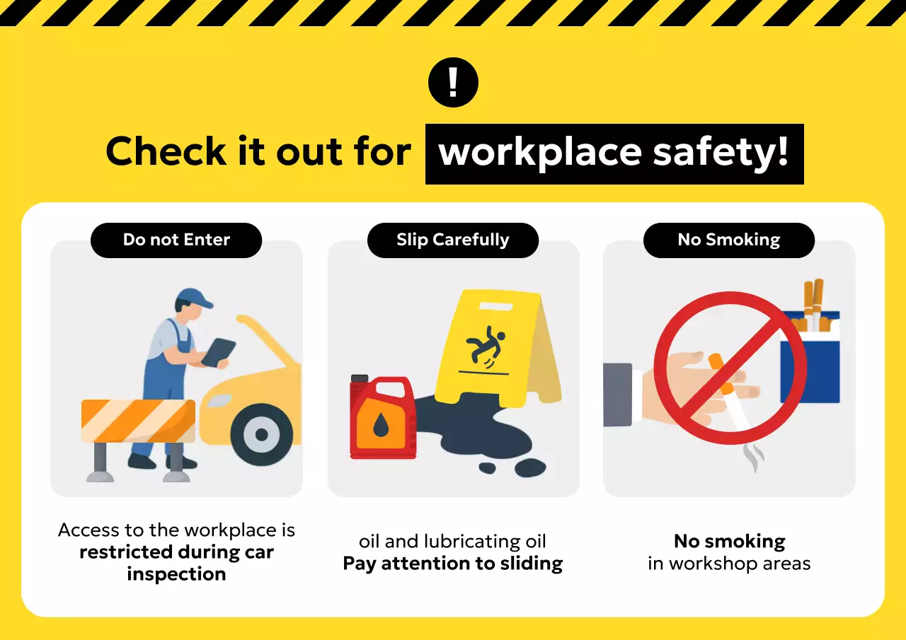 Yellow modern workplace safety notice