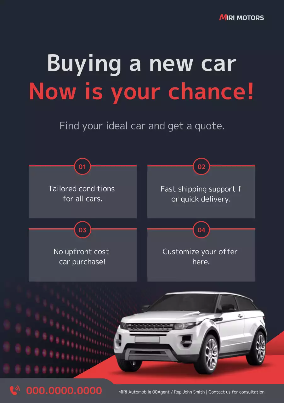 iklan mobil modern berwarna merah