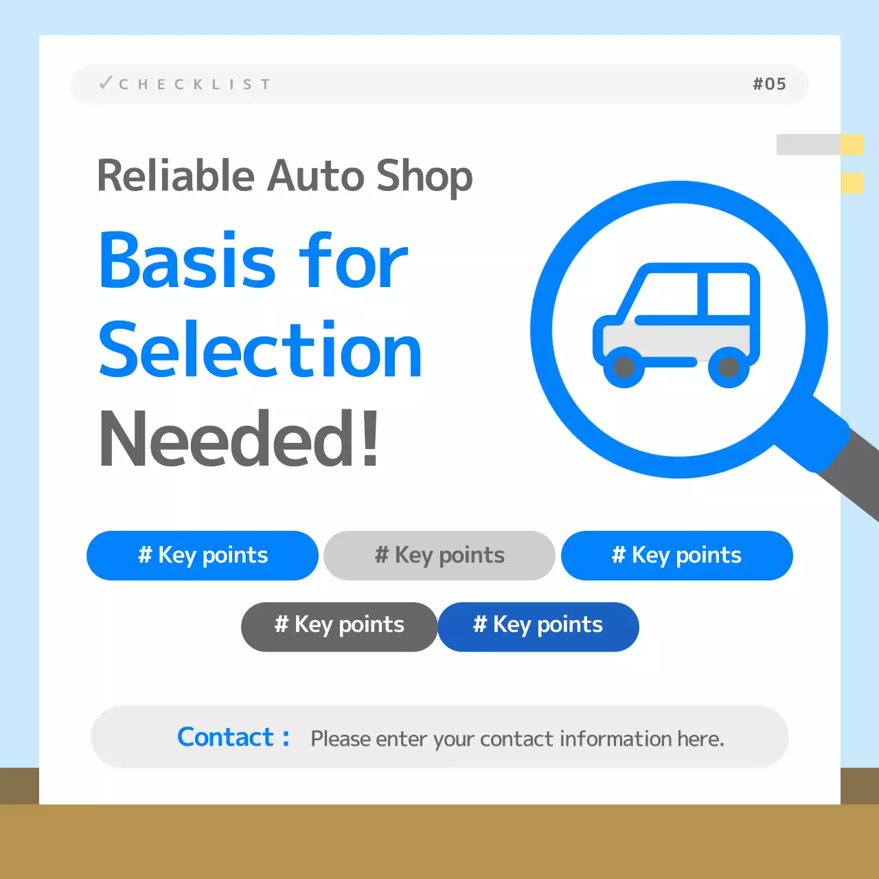 blue modern repair checklist