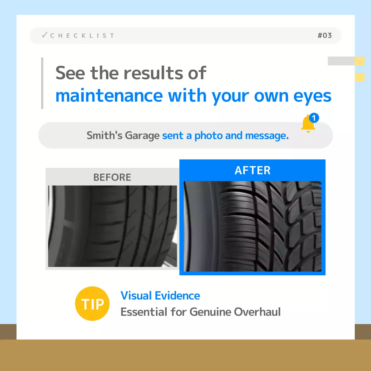blue modern repair checklist