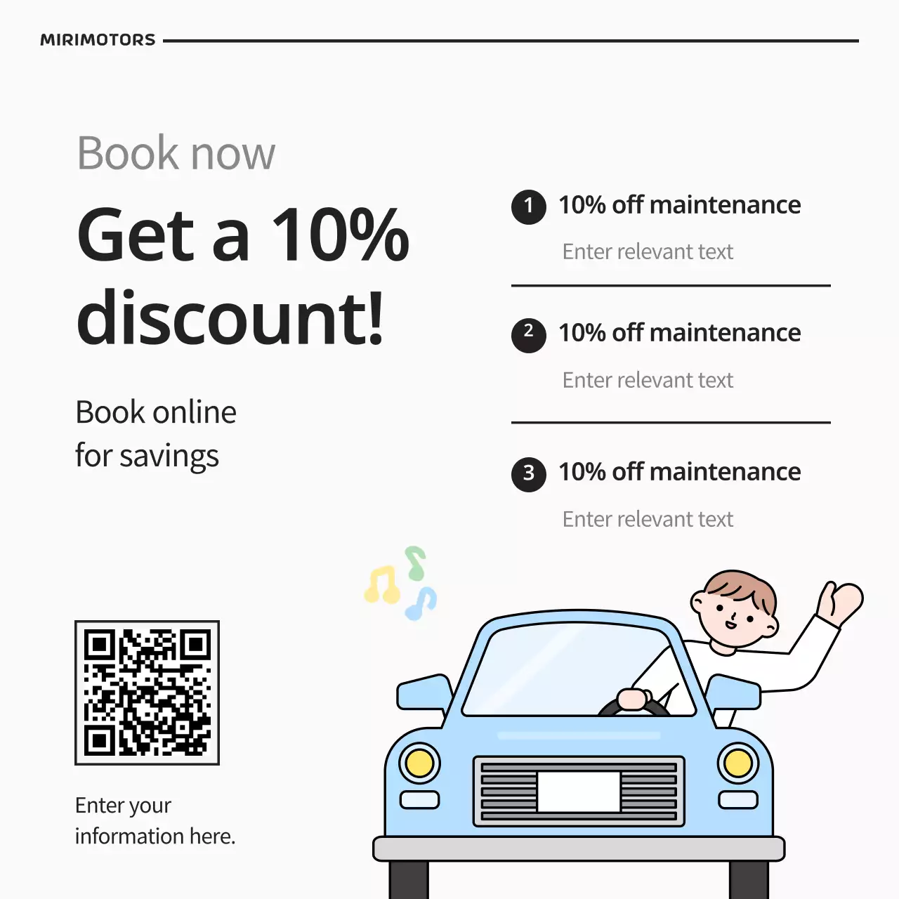 yellow modern car maintenance announcement