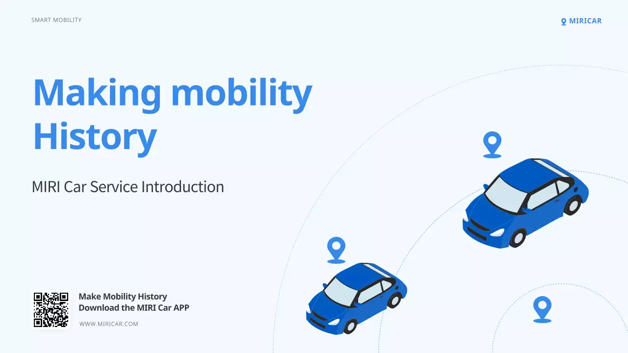 promosi layanan mobil modern biru