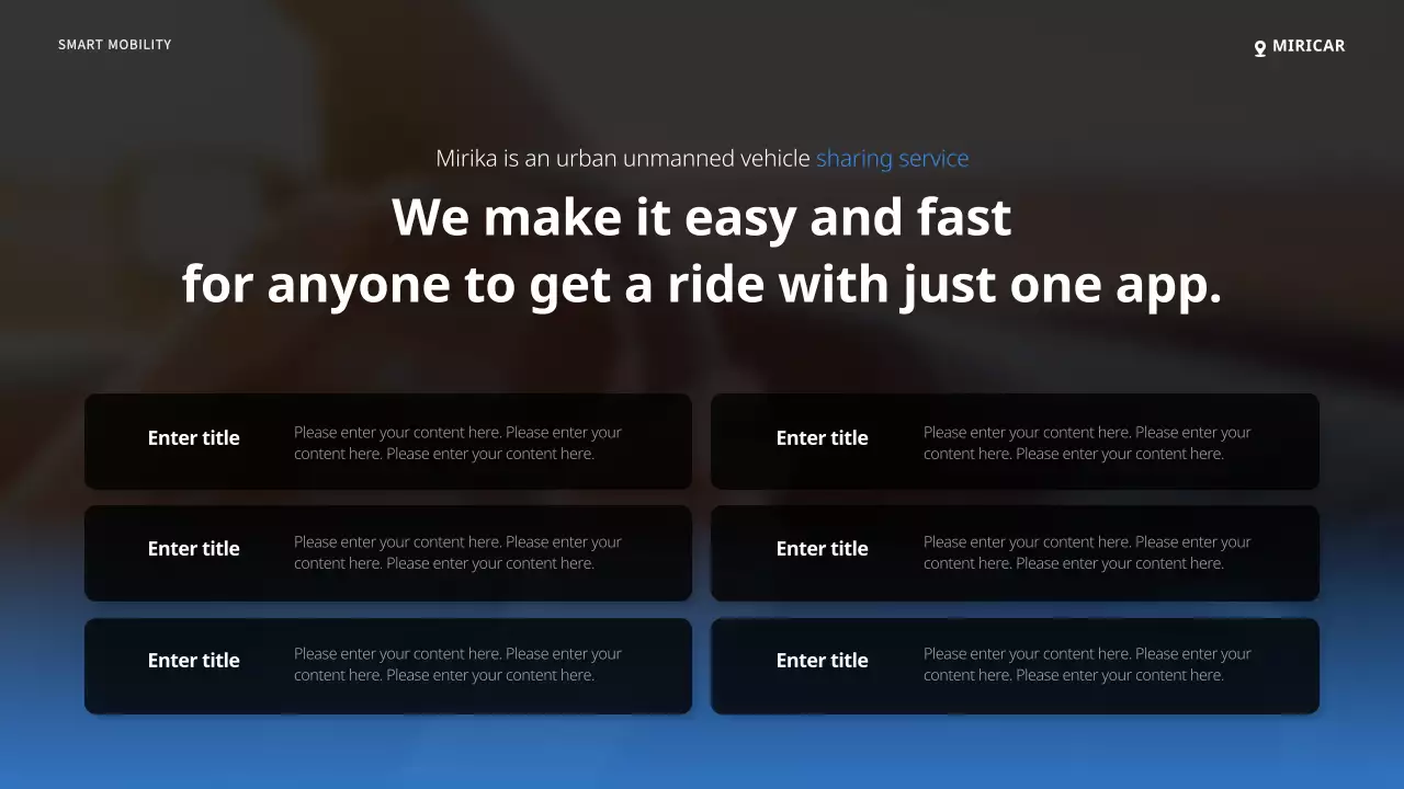 promosi layanan mobil modern biru