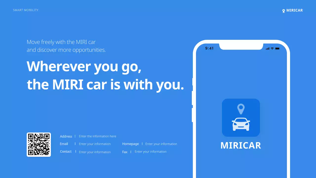 promosi layanan mobil modern biru