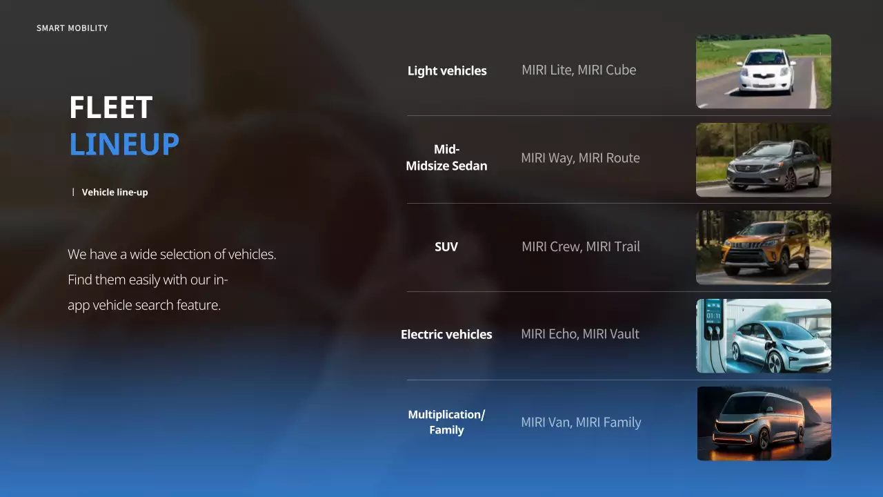 promosi layanan mobil modern biru