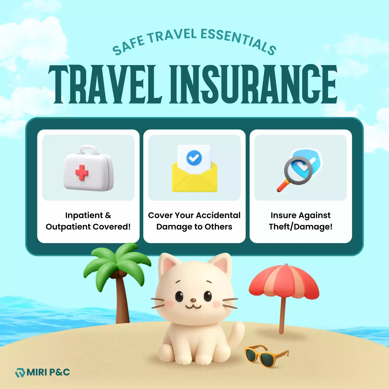 blue cute travel insurance advertisement