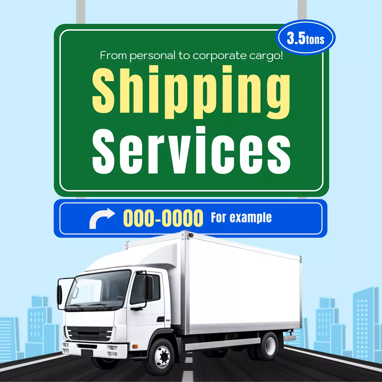 green modern shipping advertisement