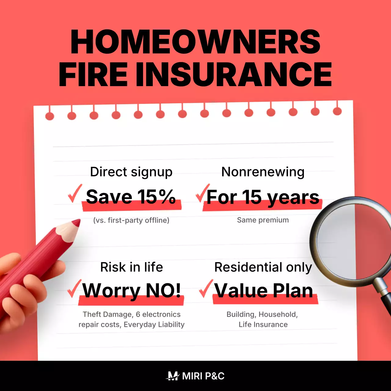 khuyến mãi bảo hiểm hiện đại màu đỏ