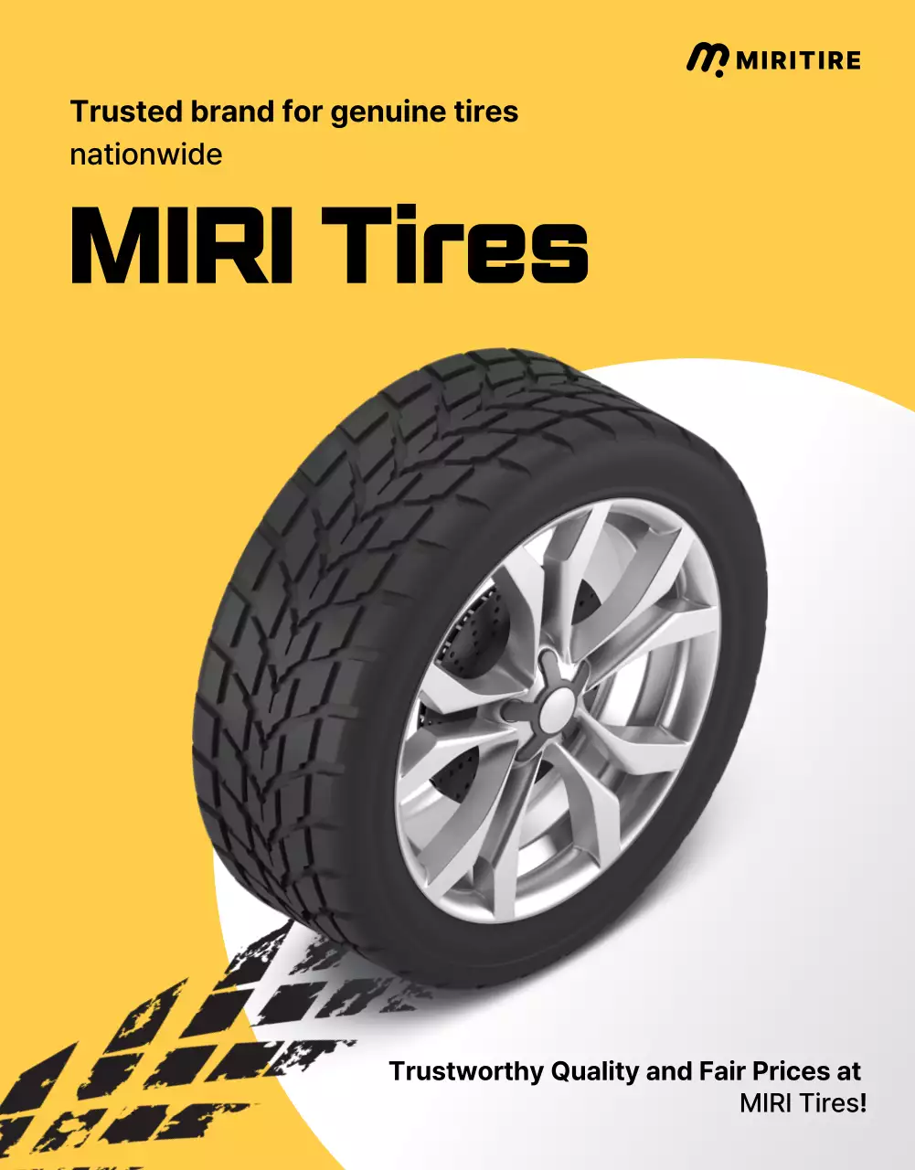 yellow modern tire advertisement