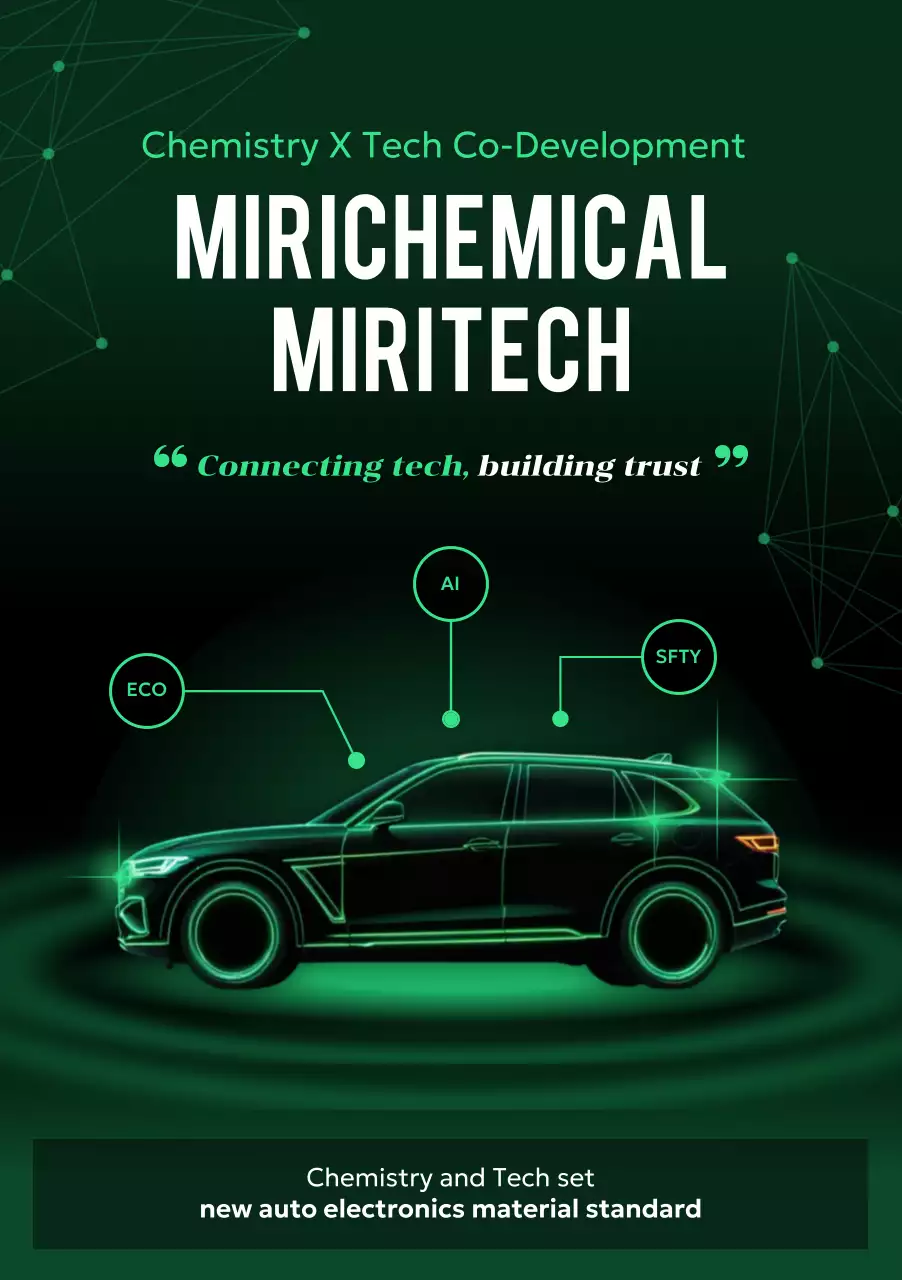 Green modern automotive technology advertisement