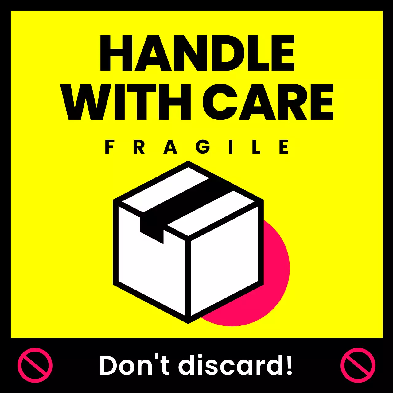 yellow bold packaging notice