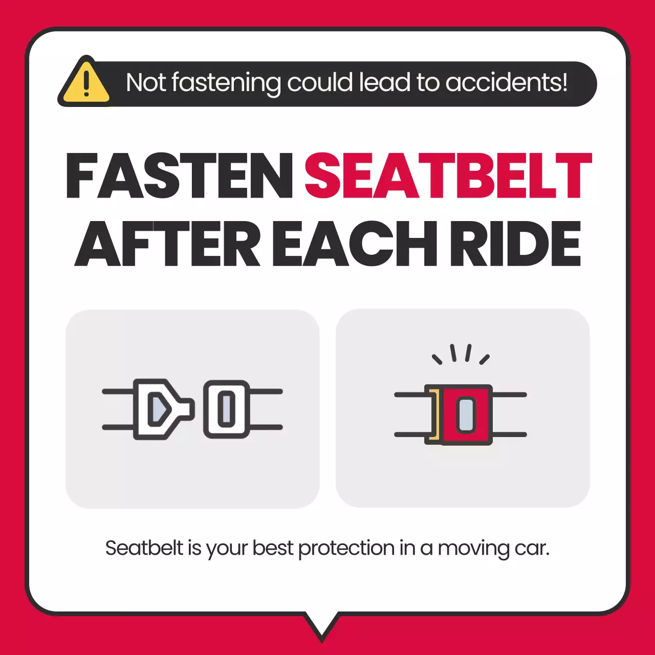 thông báo an toàn hiện đại màu đỏ