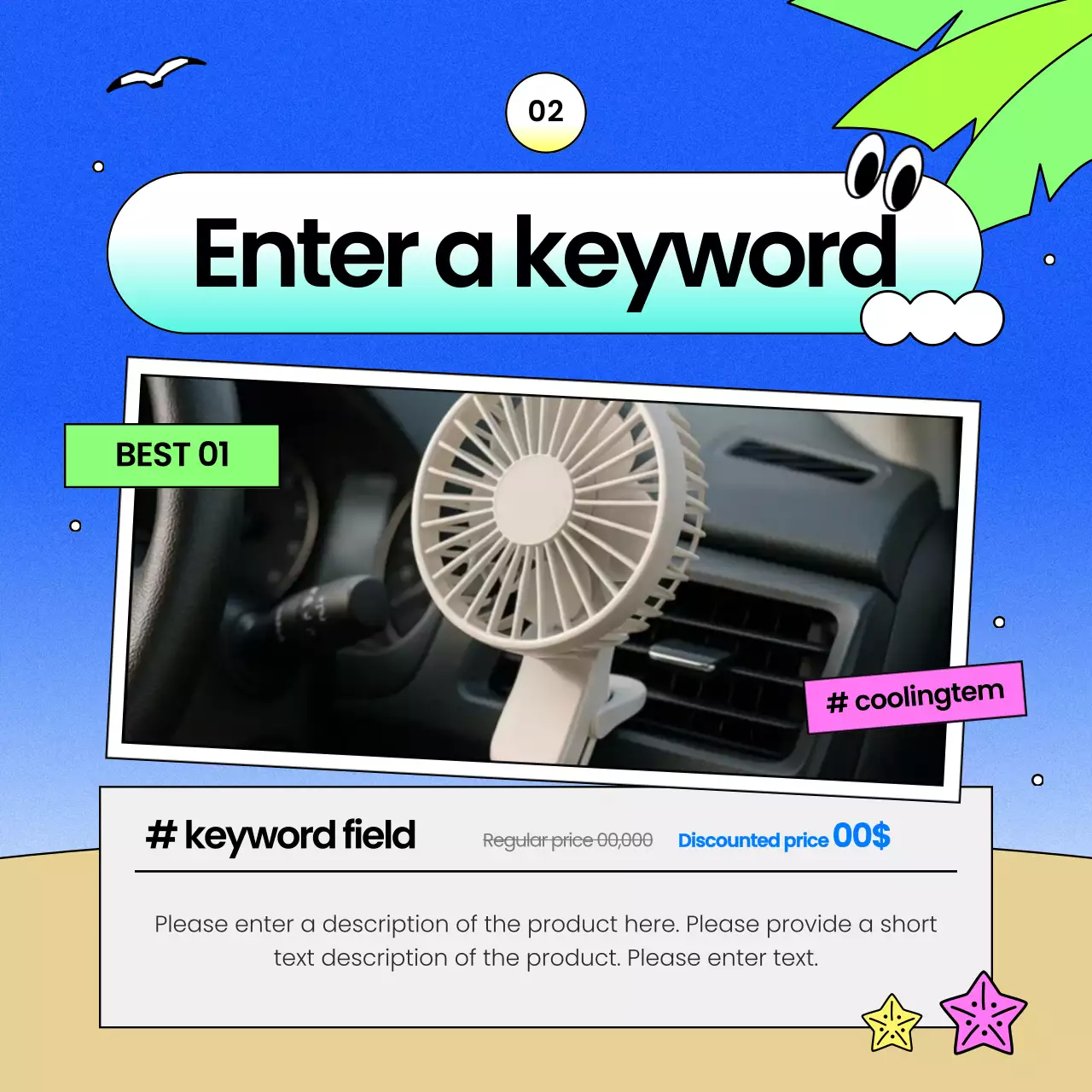 blue trendy vehicle promotion