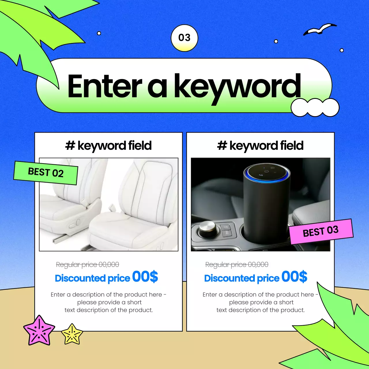 blue trendy vehicle promotion