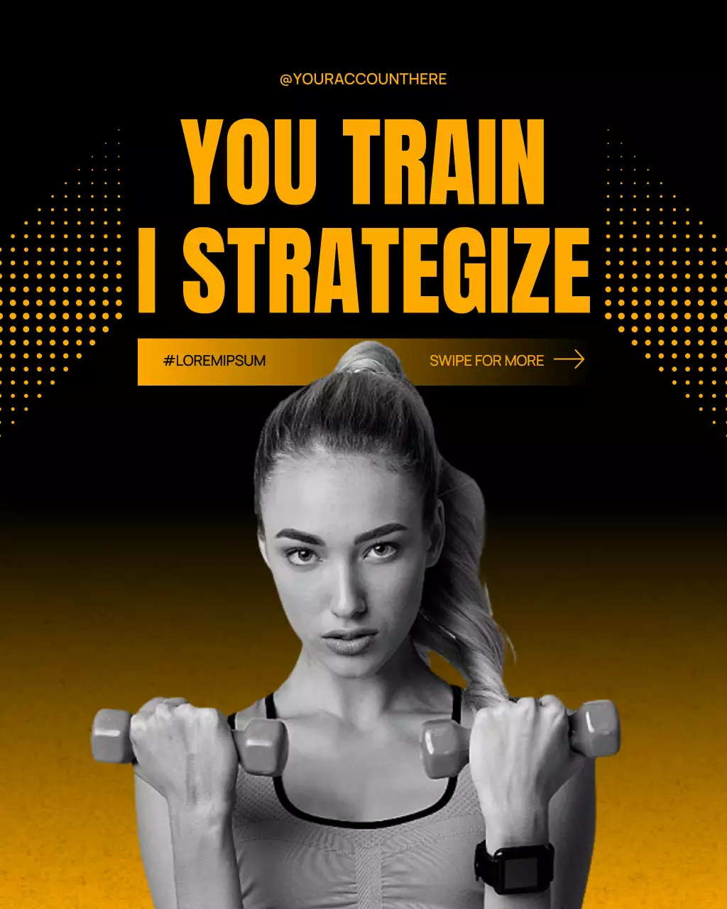Yellow Bold Fitness Promotion Instagram Post