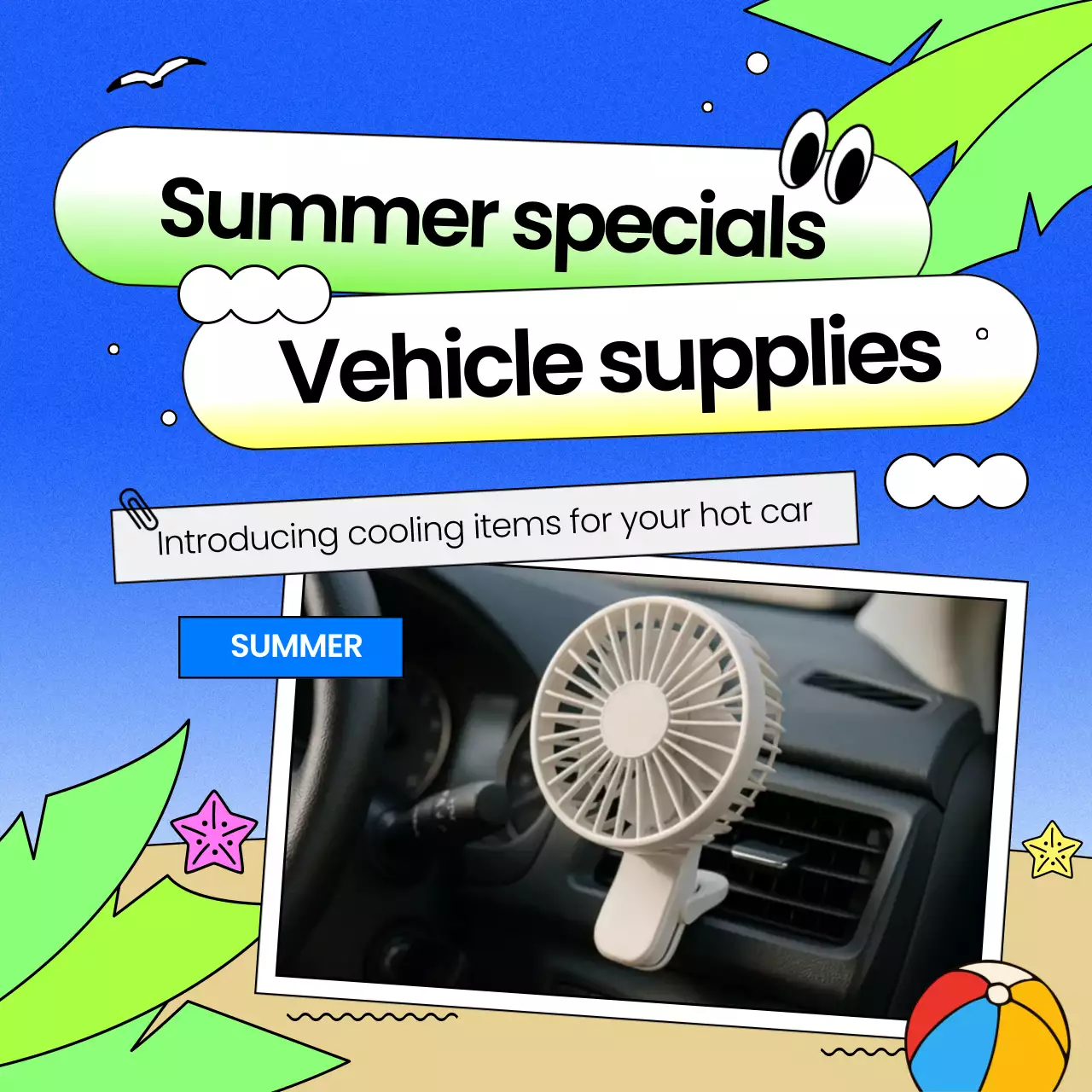 blue trendy vehicle promotion