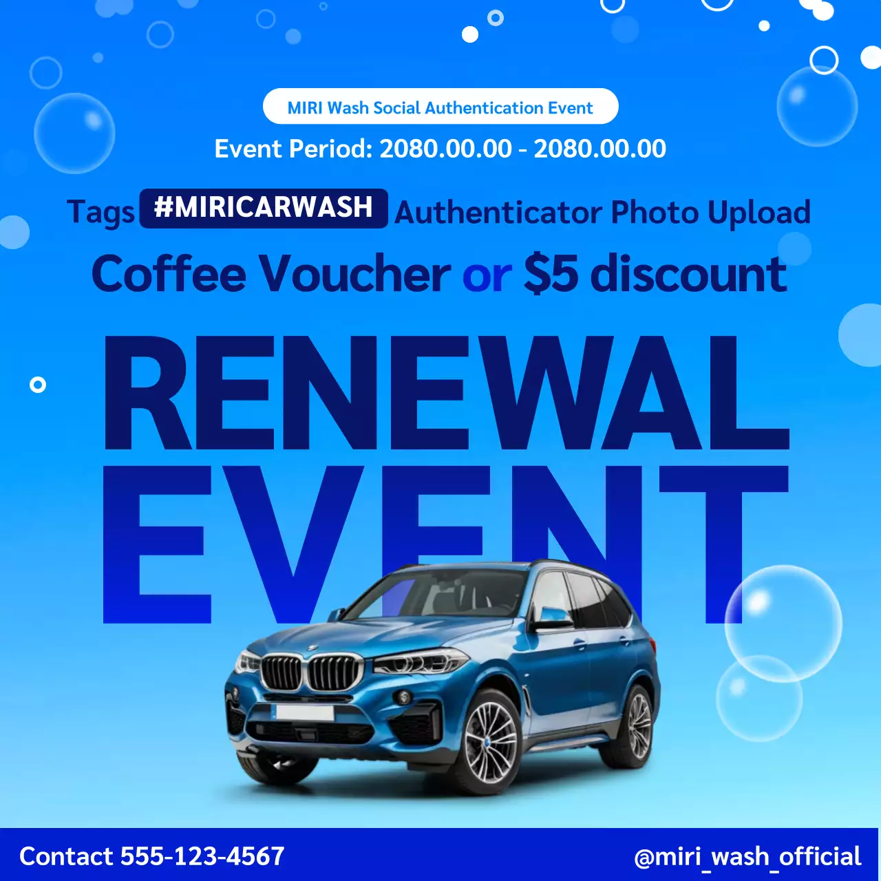 sự kiện quảng bá xe hơi hiện đại màu xanh