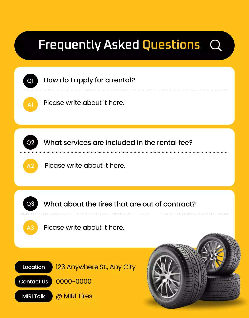 promoção de pneu preto moderno