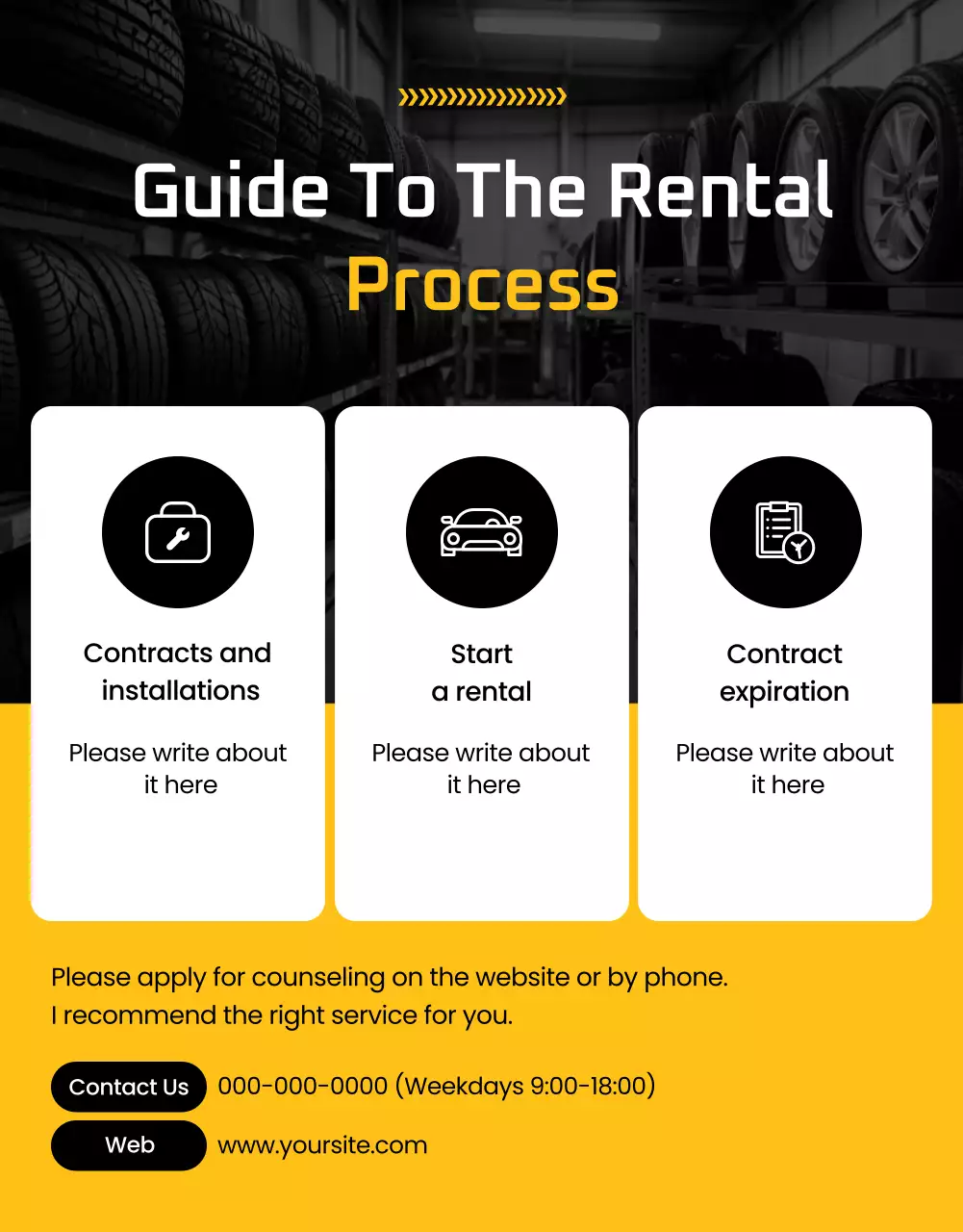 promoção de pneu preto moderno