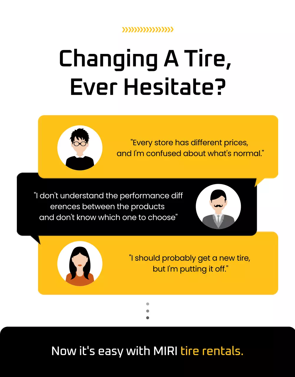 promoção de pneu preto moderno