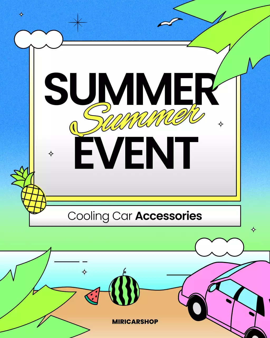 promosi musim panas trendi yang penuh warna