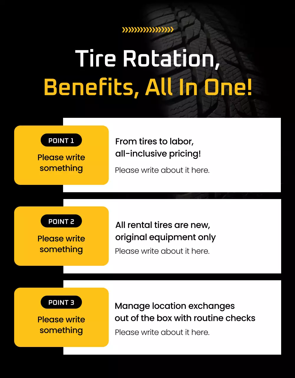 promoção de pneu preto moderno