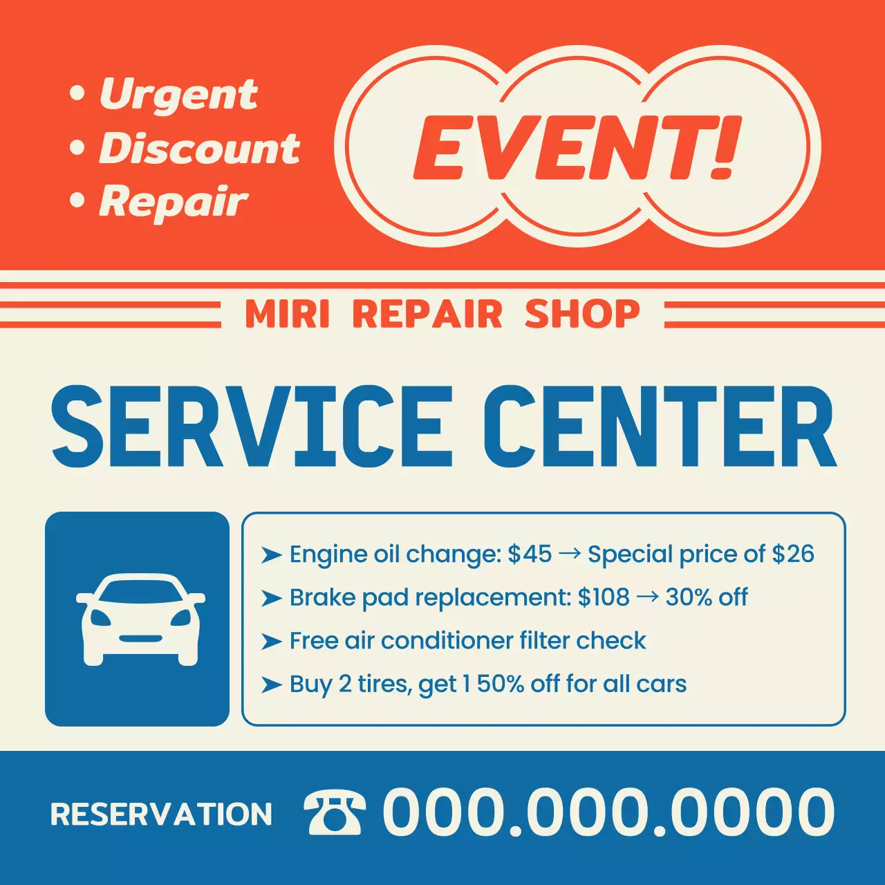 khuyến mãi xe hơi cổ điển màu cam