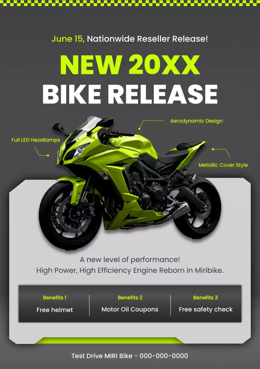 green modern motorcycle promotion