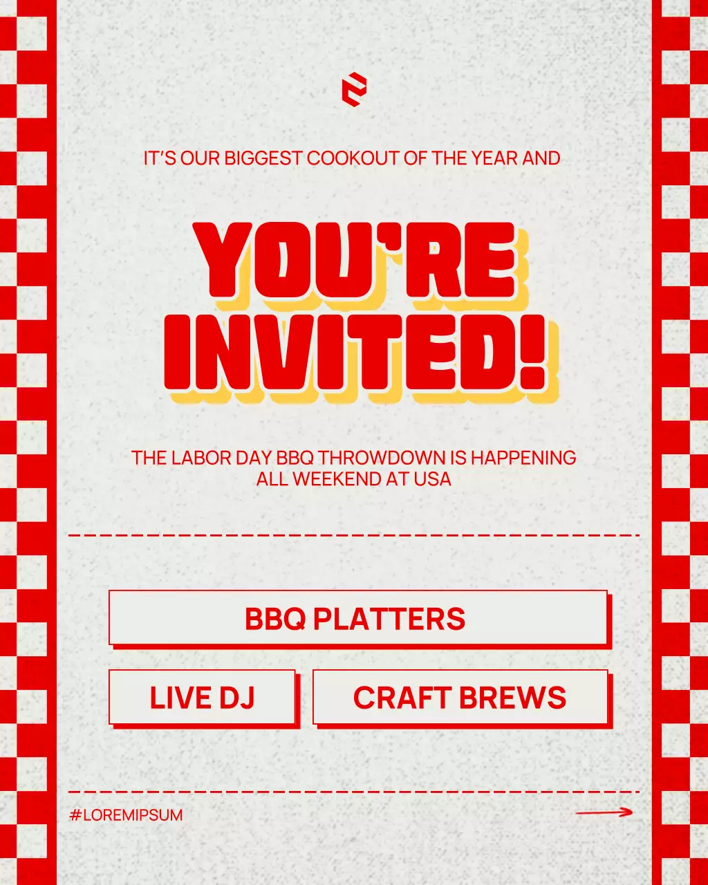 Red Rustic BBQ Promotion Instagram Post