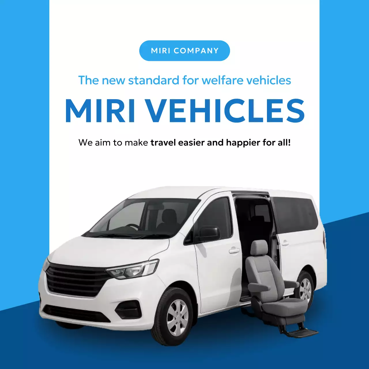 blue modern welfare vehicles advertisement