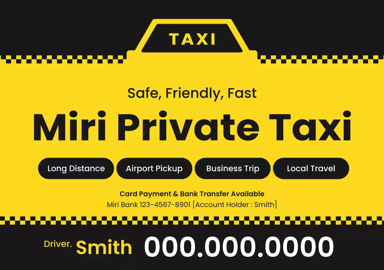 quảng cáo taxi hiện đại màu vàng