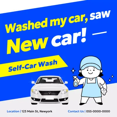 promoção de lavagem de carros moderna azul