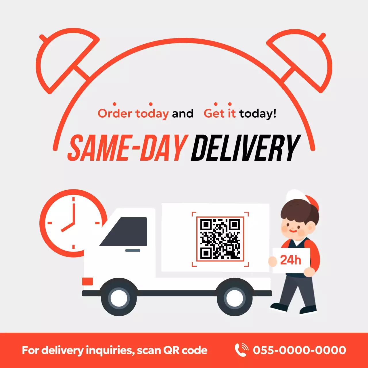 orange modern delivery advertisement