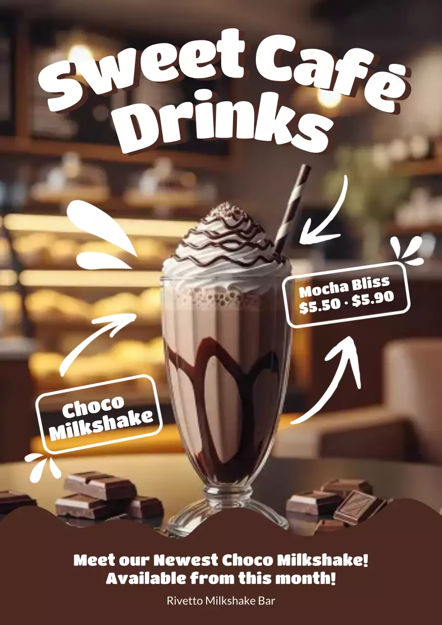 Brown Retro Drink Promotion Poster